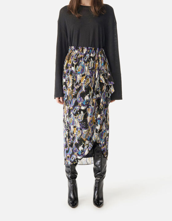 PRINT MIDI SKIRT
